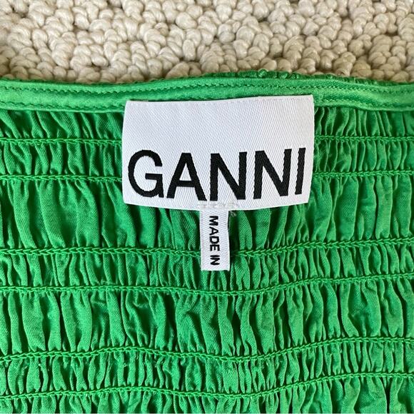 Ganni Smock Satin Crop Blouse Size XS - Picture 8 of 12